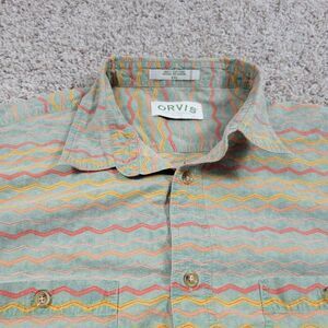 Orvis Shirt Mens 2XL Colorful Short Sleeve Button Down Geometric